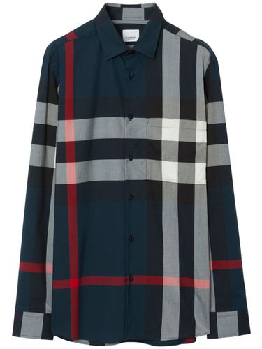 BURBERRY - Check Motif Cotton Shirt - Burberry - Modalova