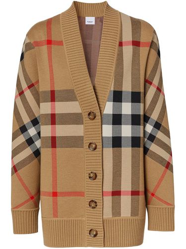 Check Motif Wool Blend Cardigan - Burberry - Modalova