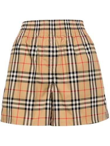 Check Motif Cotton Shorts - Burberry - Modalova