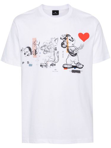 Cartoon Print Cotton T-shirt - PS Paul Smith - Modalova