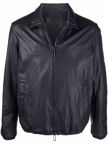 Leather Blouson Jacket - Emporio Armani - Modalova