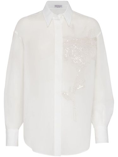 Embroidered Cotton Shirt - Brunello Cucinelli - Modalova