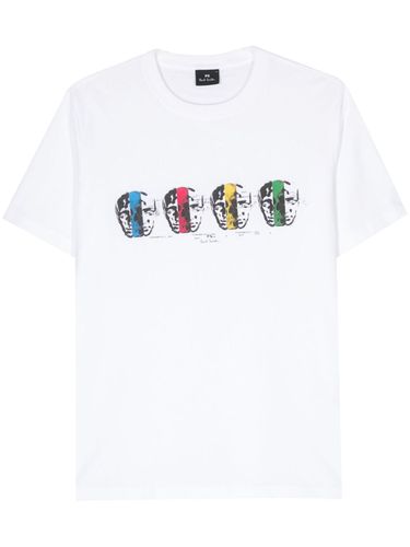 Faces Print Cotton T-shirt - PS Paul Smith - Modalova