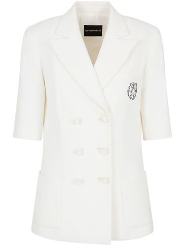 Cotton Tweed Blazer Jacket - Emporio Armani - Modalova