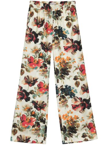 Printed Silk Wide-leg Trousers - Alberto Biani - Modalova