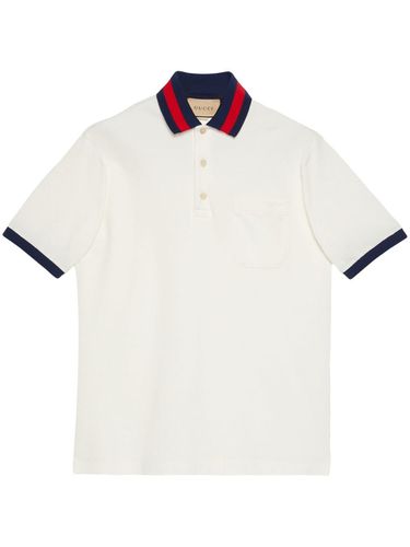 Web Detail Cotton Polo Shirt - Gucci - Modalova