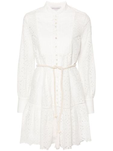 Printed Cotton Blend Short Dress - Ermanno - Modalova