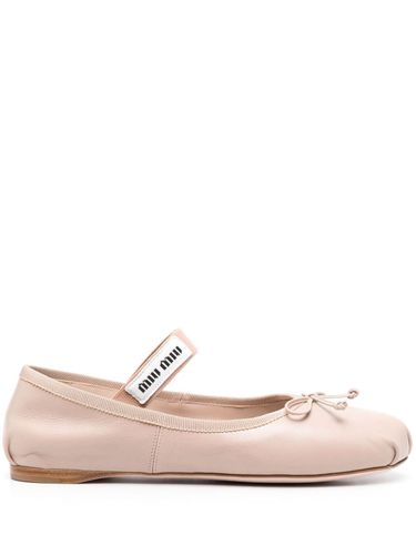 MIU MIU - Leather Ballet Flats - Miu Miu - Modalova