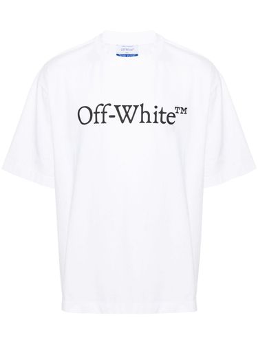 OFF- - Bookish Logo Cotton T-shirt - Off-White - Modalova