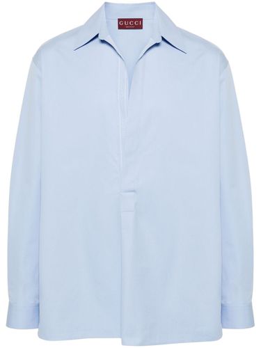 GUCCI - V-necked Cotton Shirt - Gucci - Modalova