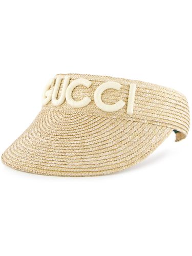 GUCCI - Logo Straw Visor Hat - Gucci - Modalova
