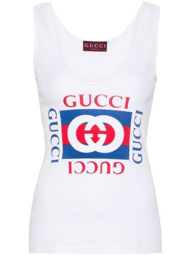 GUCCI - Logo Cotton Tank Top - Gucci - Modalova