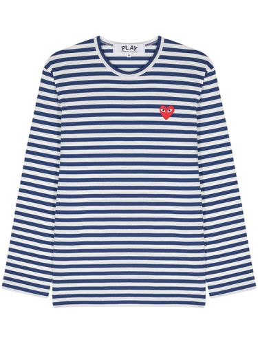 Logo Striped Cotton T-shirt - Comme Des Garcons Play - Modalova