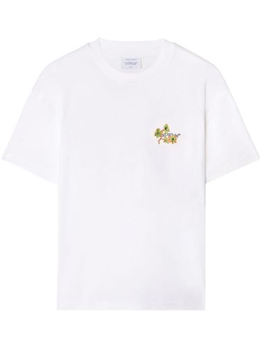 OFF- - Ramage Flower Cotton T-shirt - Off-White - Modalova