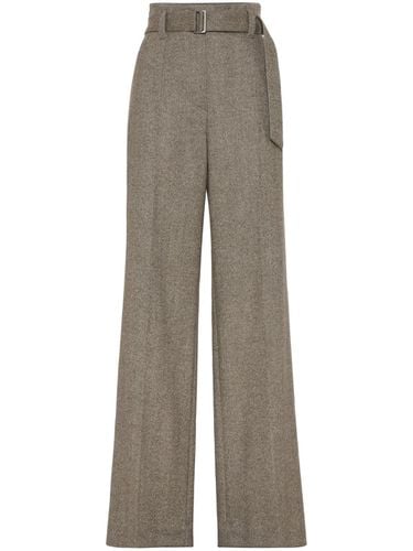 Wool High-wasited Trousers - Brunello Cucinelli - Modalova