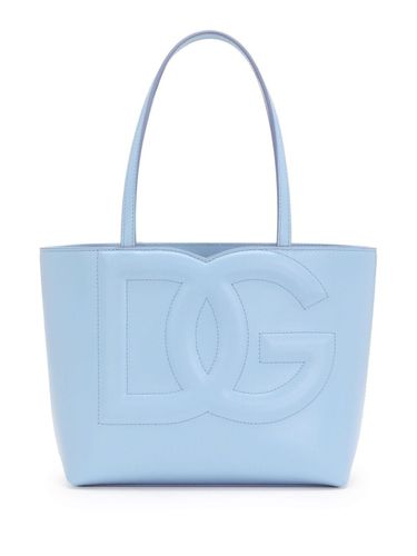 Dg Logo Small Leather Tote Bag - Dolce & Gabbana - Modalova