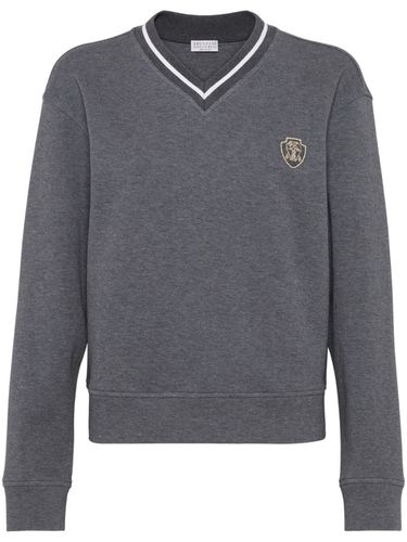 Cotton Sweatshirt With Logo - Brunello Cucinelli - Modalova