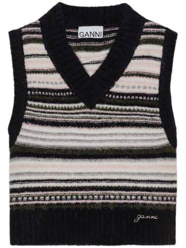 GANNI - Wool Blend Striped Vest - Ganni - Modalova