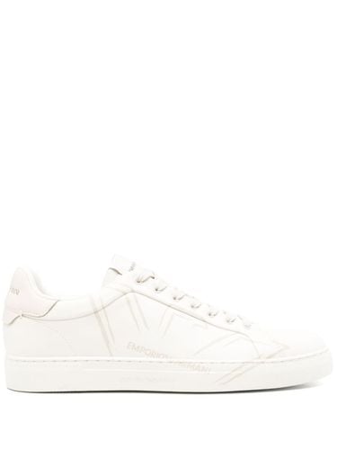 Logo Leather Sneakers - Emporio Armani - Modalova