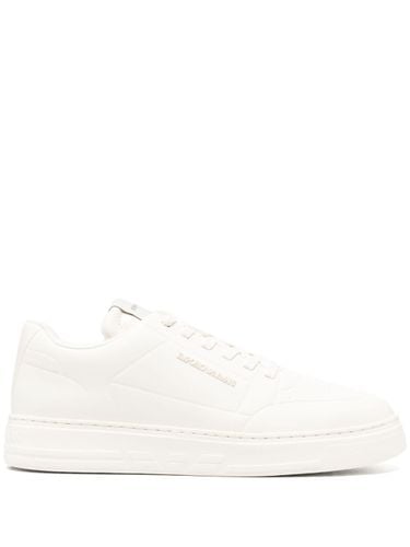 Logo Leather Sneakers - Emporio Armani - Modalova