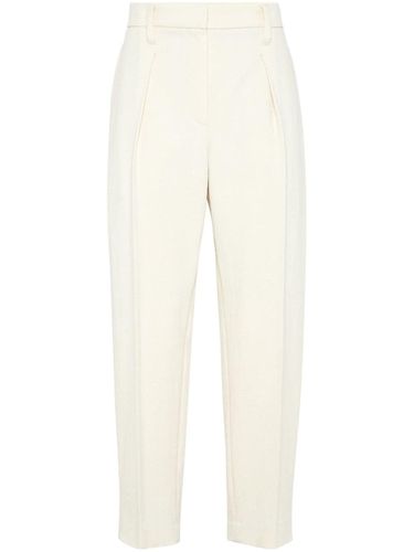 Cotton Gabardine Slouchy Trousers With Shiny Detail - Brunello Cucinelli - Modalova