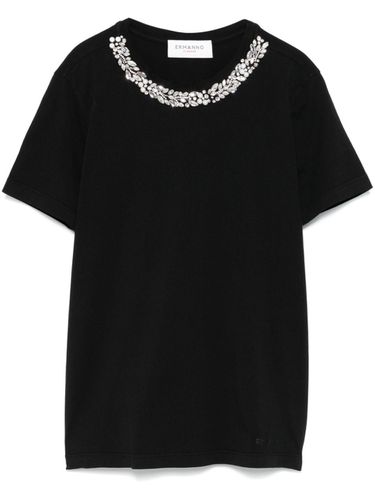 Embroidered Cotton T-shirt - Ermanno - Modalova