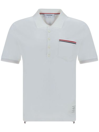 THOM BROWNE - Rwb Cotton Polo Shirt - Thom Browne - Modalova