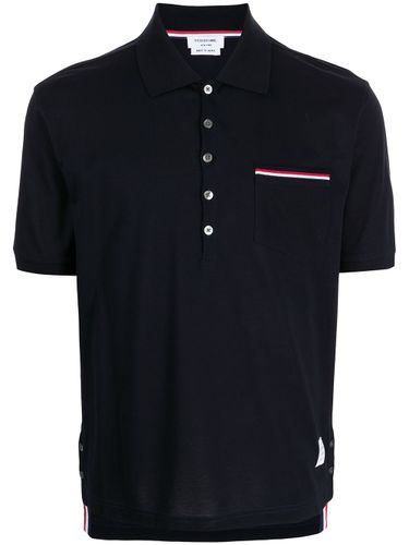 THOM BROWNE - Rwb Cotton Polo Shirt - Thom Browne - Modalova