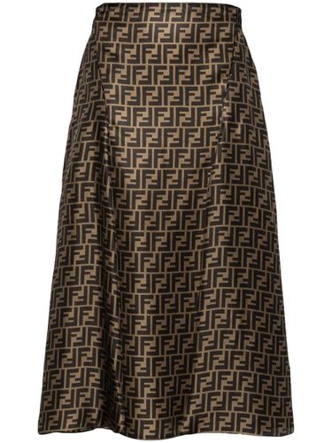 FENDI - Ff Silk Midi Skirt - Fendi - Modalova