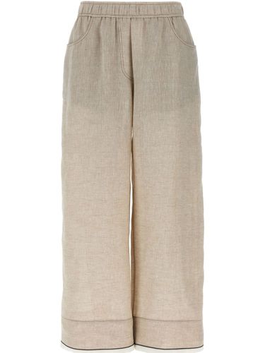 Linen Wide-leg Trousers - Brunello Cucinelli - Modalova