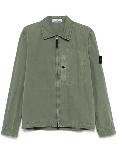 Logo Cotton Overshirt - Stone Island - Modalova