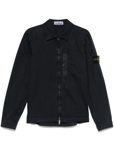 Logo Cotton Overshirt - Stone Island - Modalova