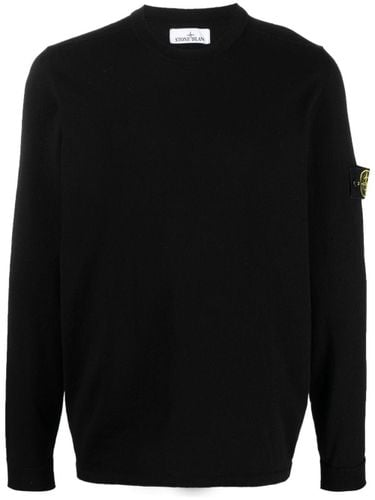 Logo Cotton Crewneck Sweater - Stone Island - Modalova