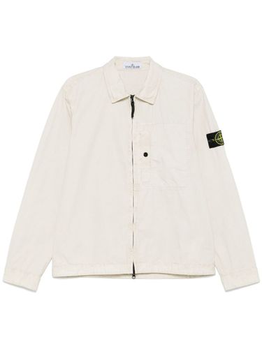 Logo Organic Cotton Overshirt - Stone Island - Modalova