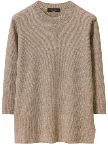 Cotton Blend Crewneck Sweater - Fabiana Filippi - Modalova