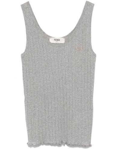 FENDI - Ribbed Cotton Tank Top - Fendi - Modalova