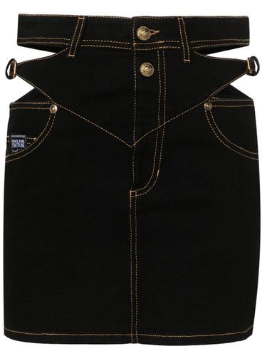 Mini Skirt With Side Tears - Versace Jeans Couture - Modalova