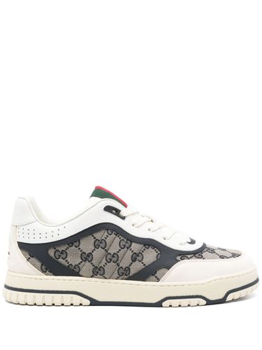 Leather Sneaker With Gg Mongram - Gucci - Modalova