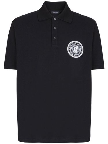 Cotton Polo With Coin Print - Balmain - Modalova