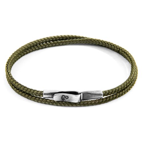 Khaki Liverpool Silver and Rope Bracelet - ANCHOR & CREW - Modalova