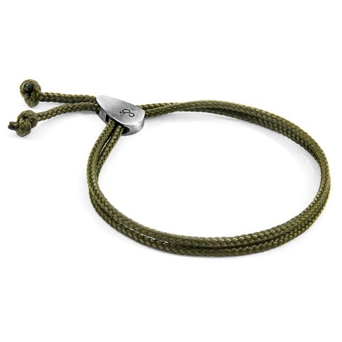 Khaki Pembroke Silver and Rope Bracelet - ANCHOR & CREW - Modalova