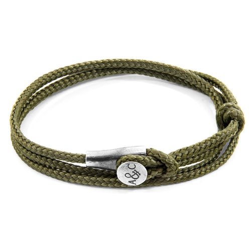 Khaki Dundee Silver and Rope Bracelet - ANCHOR & CREW - Modalova