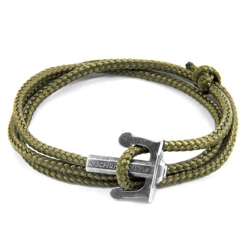 Khaki Union Anchor Silver and Rope Bracelet - ANCHOR & CREW - Modalova