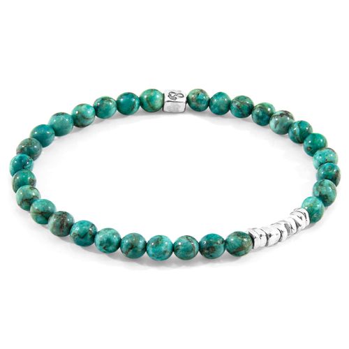 Turquoise Atrato Silver and Stone Bracelet - ANCHOR & CREW - Modalova