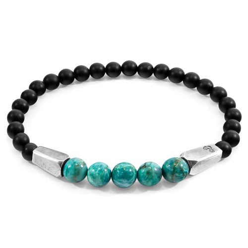 Turquoise Hukou Silver and Stone Bracelet - ANCHOR & CREW - Modalova