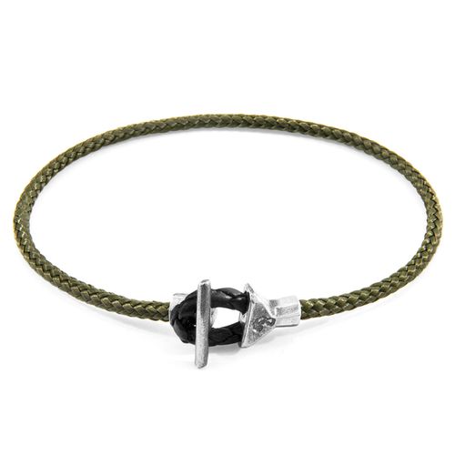 Khaki Cullen Silver and Rope Bracelet - ANCHOR & CREW - Modalova