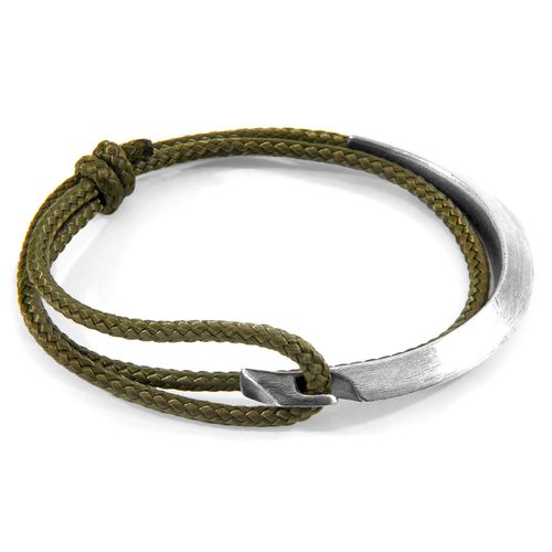 Khaki Hove Silver and Rope Bracelet - ANCHOR & CREW - Modalova