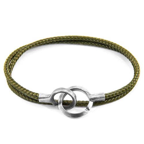 Khaki Montrose Silver and Rope Bracelet - ANCHOR & CREW - Modalova