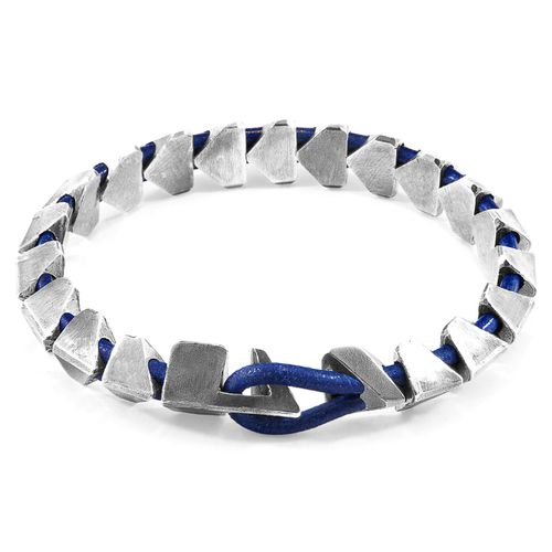 Azure Brixham Maxi Silver and Round Leather Bracelet - ANCHOR & CREW - Modalova
