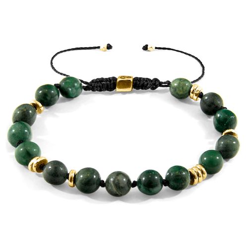 Jade Agaya 9ct Yellow Gold and Stone Beaded Macrame Bracelet - ANCHOR & CREW - Modalova
